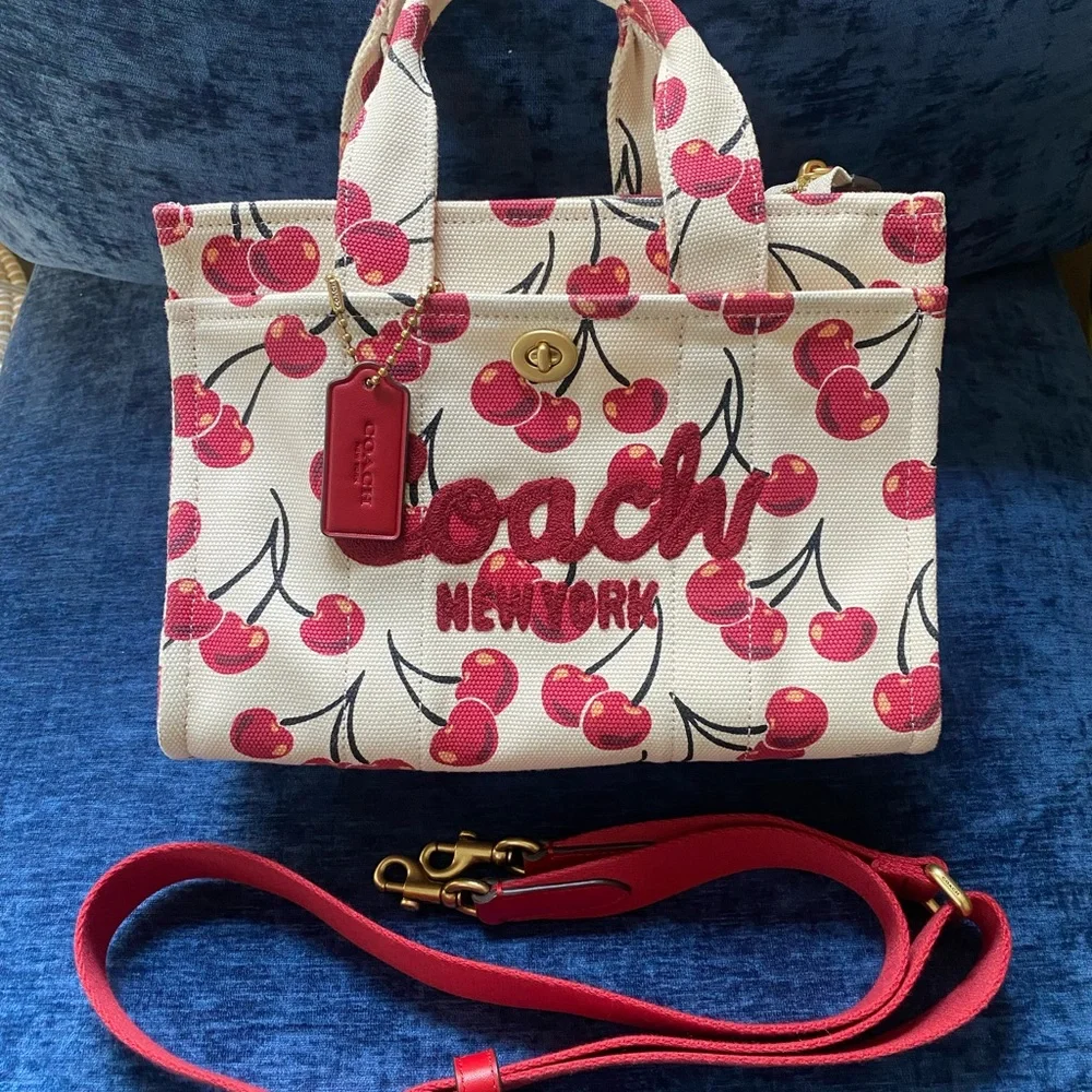 Coach Cargo Tote Bag 26 with Cherry Print - Picture 2 of 6